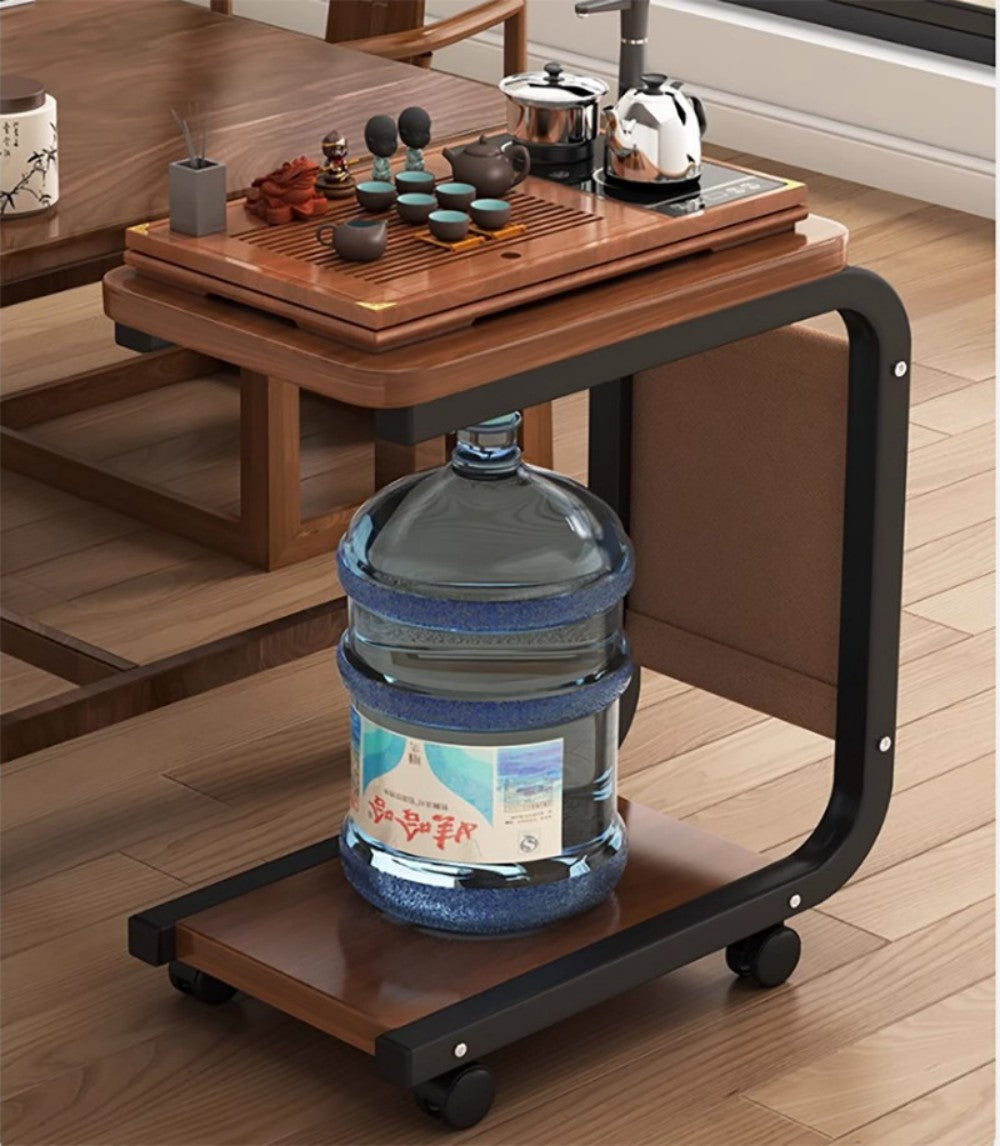 FREE UK Delivery 3-5 days Side Table C Shaped w/ Wheels for Sofa Coffee End Tables for Living Room Bedside Tables UK
