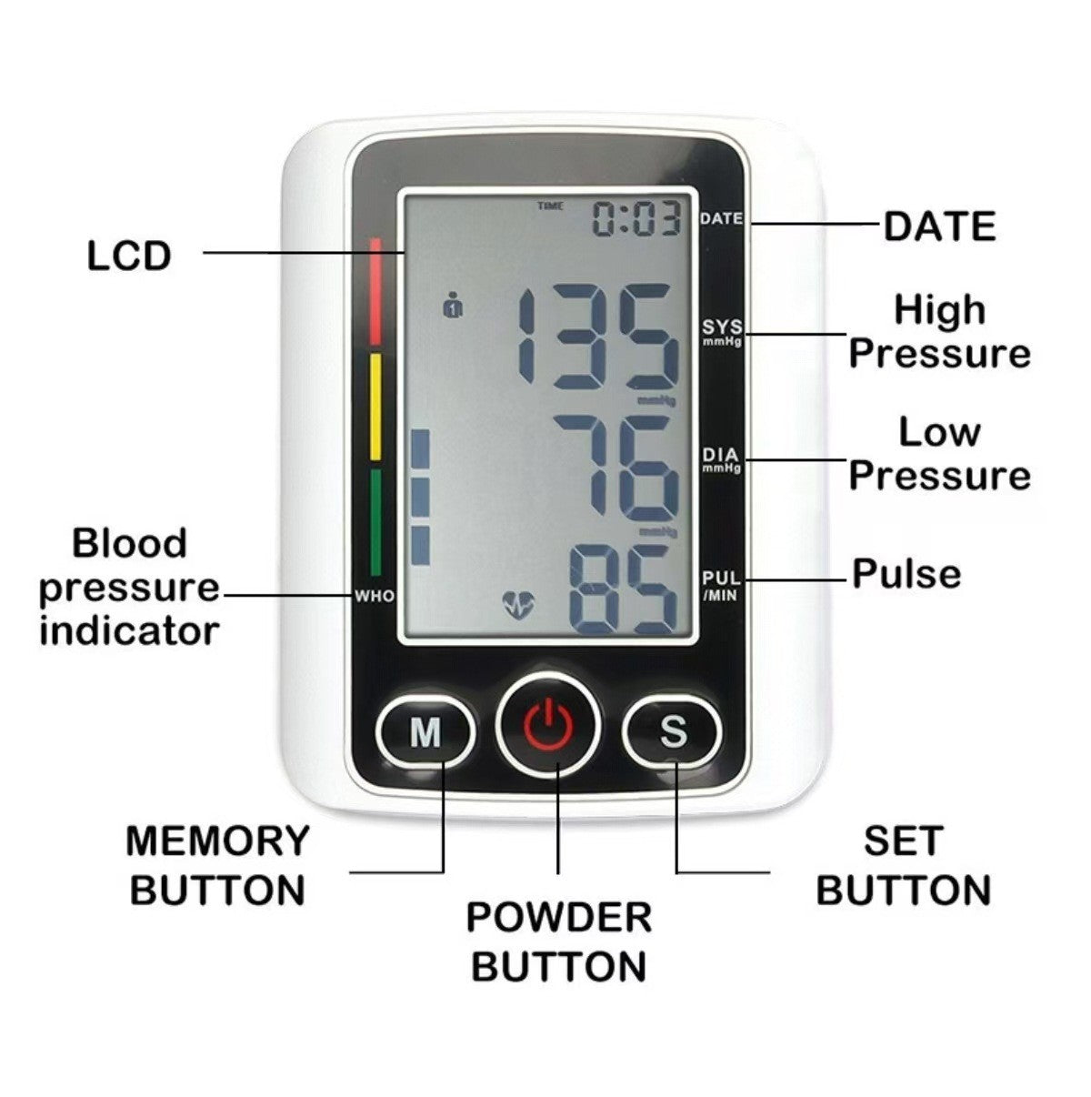 FREE UK Delivery 3-5 days Digital Blood Pressure Monitor Automatic Arm Pulse Meter Voice Talking BP Machine.