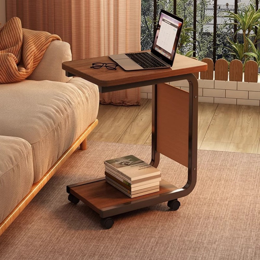 FREE UK Delivery 3-5 days Side Table C Shaped w/ Wheels for Sofa Coffee End Tables for Living Room Bedside Tables UK