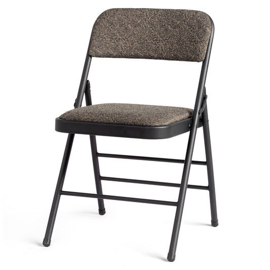 FREE Delivery Styleaway Folding Chair, Black Patterned Fabric Upholstered Chair for Home, Office, Conference, Living Room, School - Indoor / Outdoor
