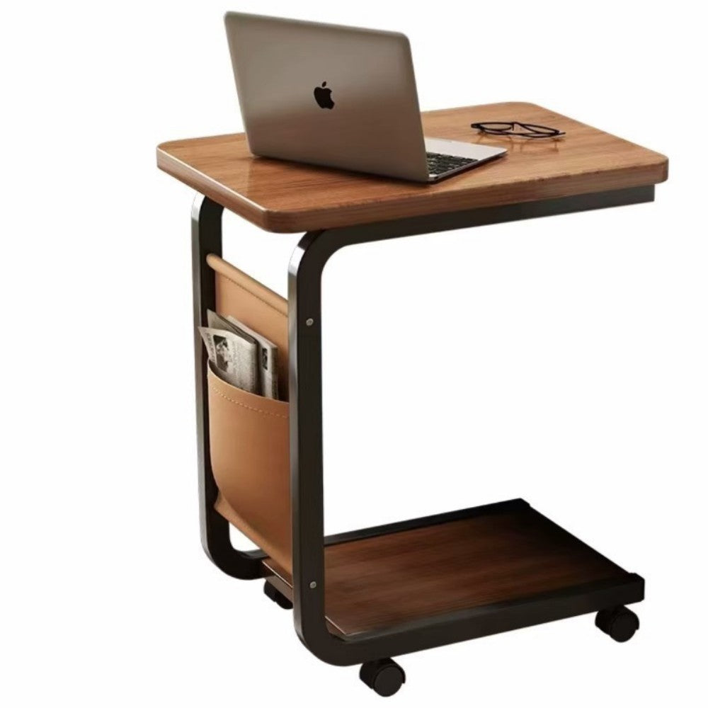 FREE UK Delivery 3-5 days Side Table C Shaped w/ Wheels for Sofa Coffee End Tables for Living Room Bedside Tables UK