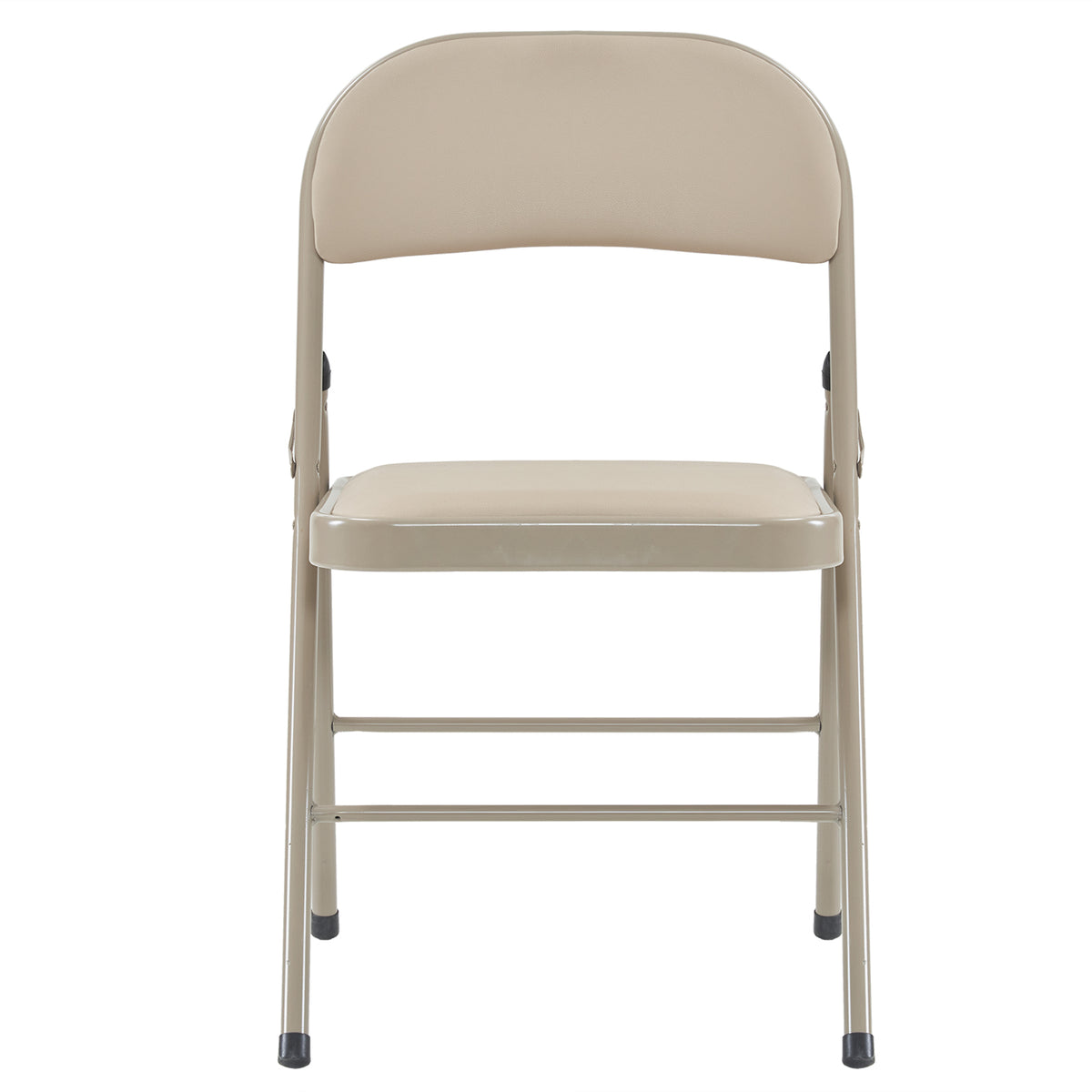 FREE Delivery Styleaway 4pcs Elegant Foldable Iron & PVC Chairs for Convention & Exhibition  Light  Brown / Beige