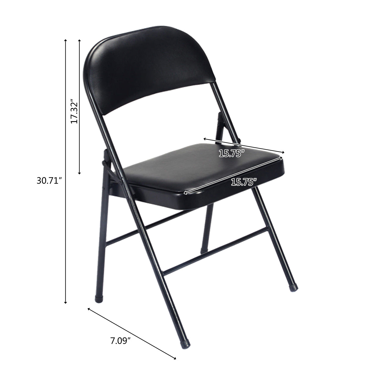FREE Delivery Styleaway 4pcs Elegant Foldable Iron & PVC Chairs for Home, Convention & Exhibition Black - Indoor / Outdoor