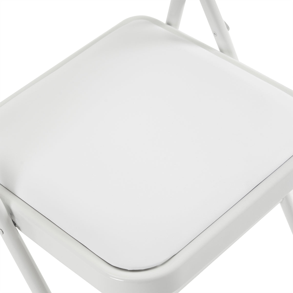 FREE Delivery Styleaway 4pcs Elegant Foldable Iron &amp; PVC Chairs for Home, Convention &amp; Exhibition White - Indoor / Outdoor