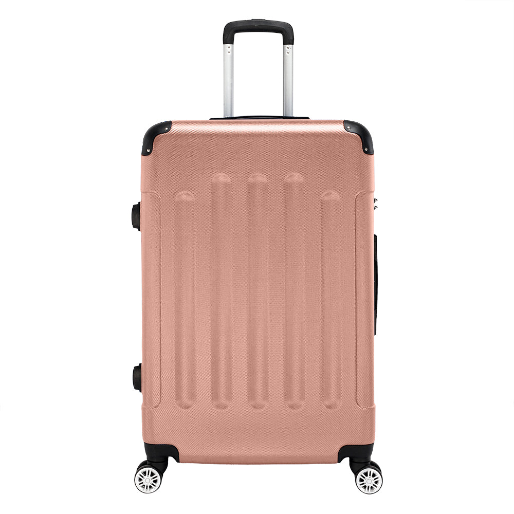 FREE UK Delivery 3-5 days Pink 3 Pcs Suitcase Lightweight ABS Carry-on Hand Luggage 4 Spinner Wheels Trolley Case 20" 24" 28"