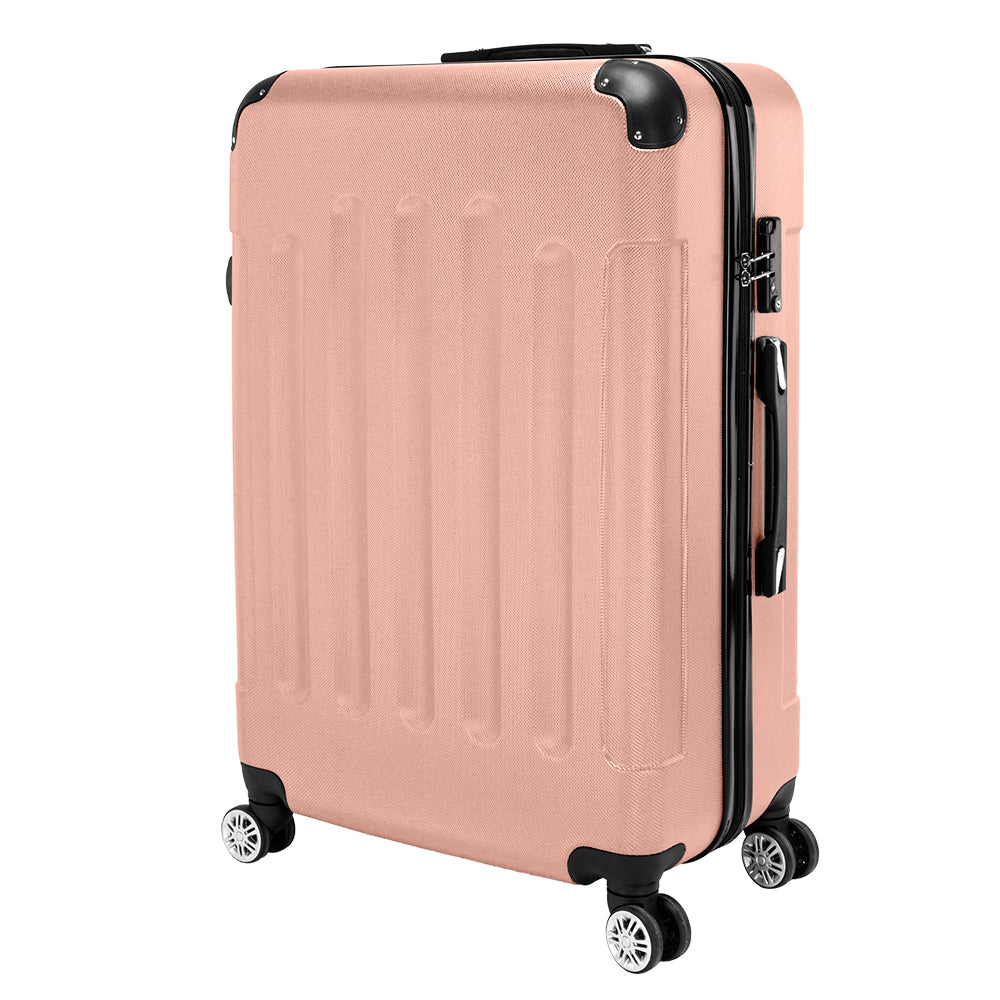 FREE UK Delivery 3-5 days Pink 3 Pcs Suitcase Lightweight ABS Carry-on Hand Luggage 4 Spinner Wheels Trolley Case 20" 24" 28"