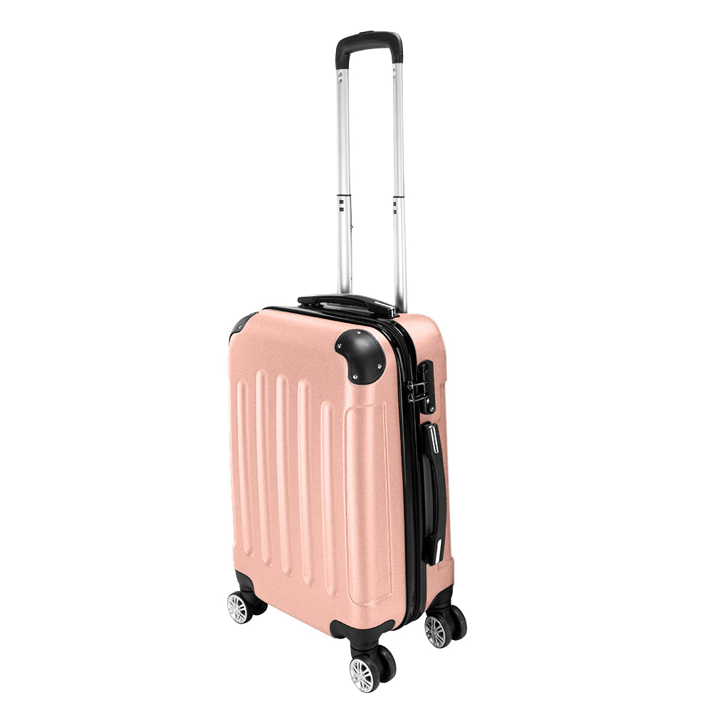 FREE UK Delivery 3-5 days Pink 3 Pcs Suitcase Lightweight ABS Carry-on Hand Luggage 4 Spinner Wheels Trolley Case 20" 24" 28"