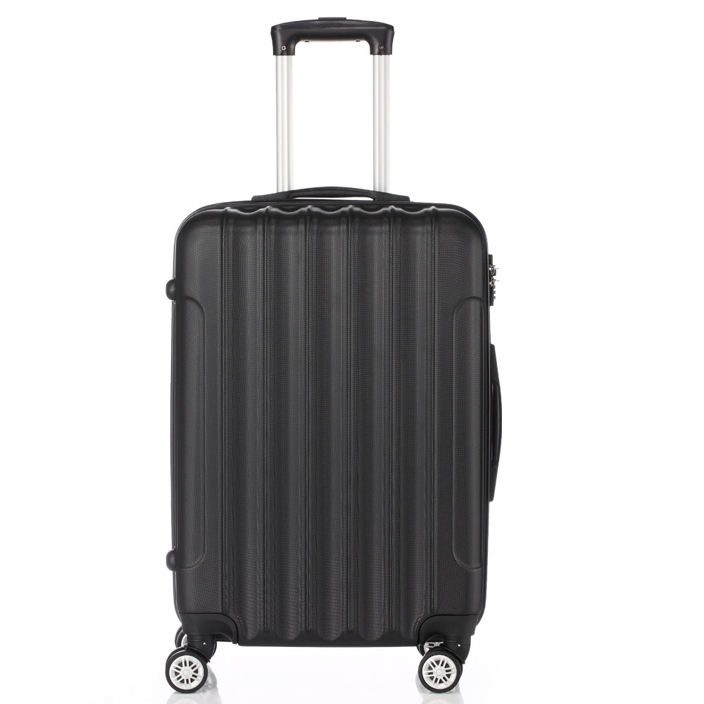FREE UK Delivery 3-5 days Black 3 Pcs Suitcase Lightweight ABS Carry-on Hand Luggage 4 Spinner Wheels Trolley Case 20" 24" 28"