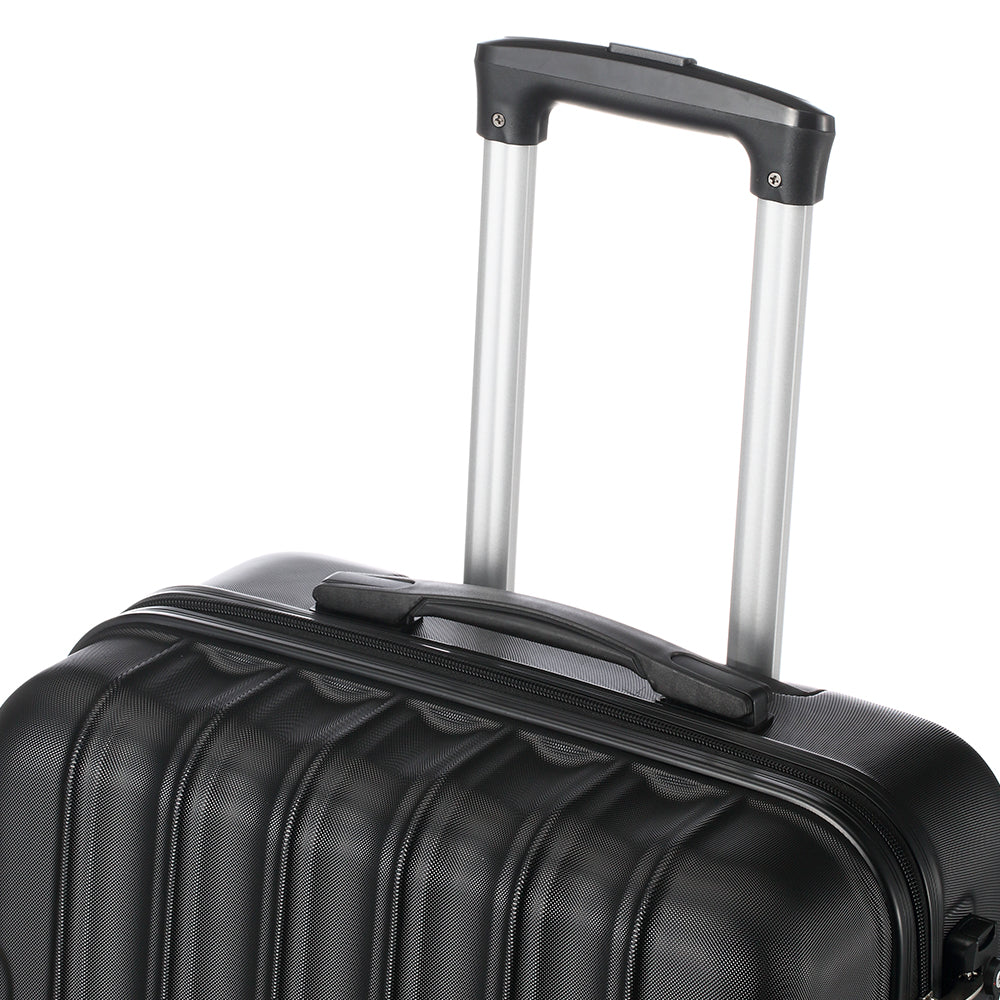 FREE UK Delivery 3-5 days Black 3 Pcs Suitcase Lightweight ABS Carry-on Hand Luggage 4 Spinner Wheels Trolley Case 20" 24" 28"