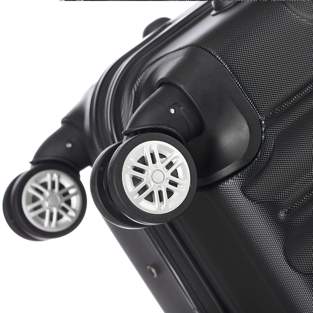FREE UK Delivery 3-5 days Black 3 Pcs Suitcase Lightweight ABS Carry-on Hand Luggage 4 Spinner Wheels Trolley Case 20" 24" 28"