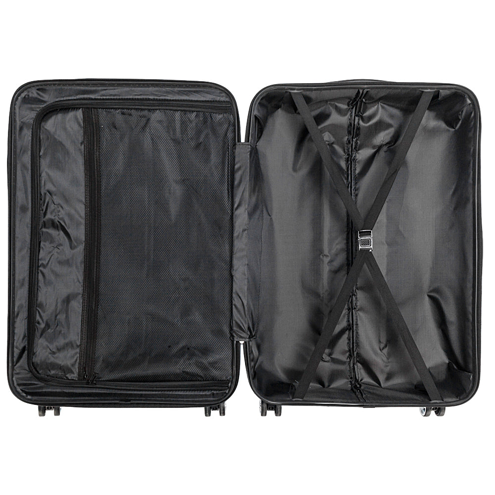 FREE UK Delivery 3-5 days Black 3 Pcs Suitcase Lightweight ABS Carry-on Hand Luggage 4 Spinner Wheels Trolley Case 20" 24" 28"