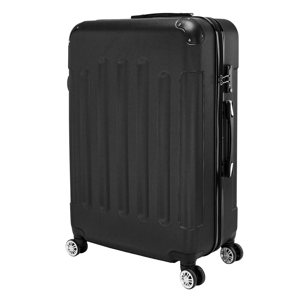FREE UK Delivery 3-5 days Black 3 Pcs Suitcase Lightweight ABS Carry-on Hand Luggage 4 Spinner Wheels Trolley Case 20" 24" 28"