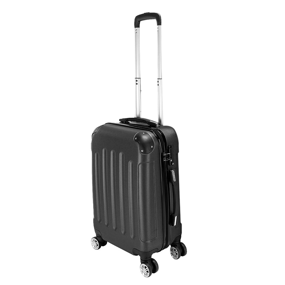 FREE UK Delivery 3-5 days Black 3 Pcs Suitcase Lightweight ABS Carry-on Hand Luggage 4 Spinner Wheels Trolley Case 20" 24" 28"