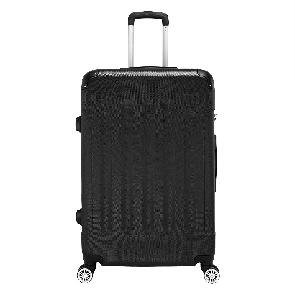 FREE UK Delivery 3-5 days Black 3 Pcs Suitcase Lightweight ABS Carry-on Hand Luggage 4 Spinner Wheels Trolley Case 20" 24" 28"