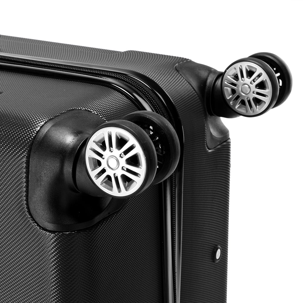 FREE UK Delivery 3-5 days Black 3 Pcs Suitcase Lightweight ABS Carry-on Hand Luggage 4 Spinner Wheels Trolley Case 20" 24" 28"
