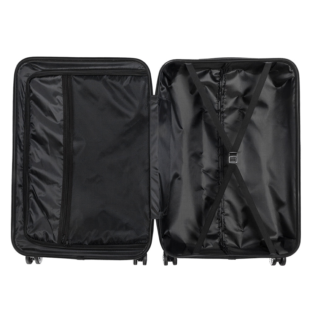FREE UK Delivery 3-5 days Black 3 Pcs Suitcase Lightweight ABS Carry-on Hand Luggage 4 Spinner Wheels Trolley Case 20" 24" 28"