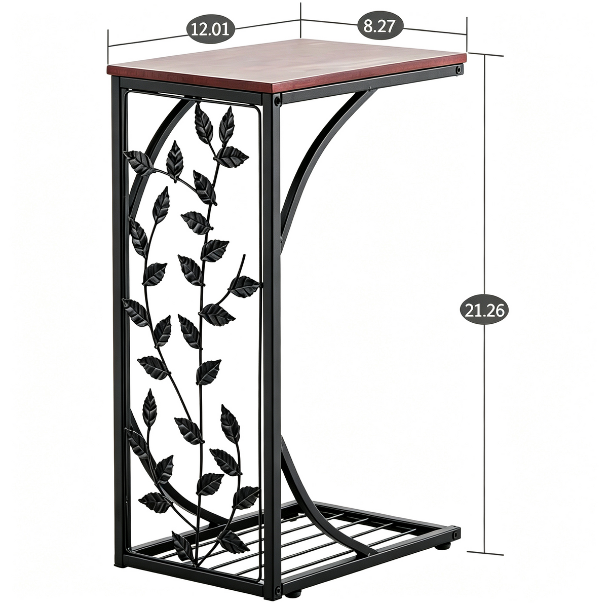FREE UK Delivery 3-5 days 54*30.5*21CM Leaf Pattern Iron Side Table Coffee Table Brown
