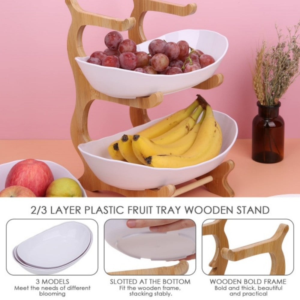 🚚 FREE UK Delivery: 3–5 days - Stacked Fruit Tray Multi-layer Plate Three Compartments Snack Candy Platter Bowl