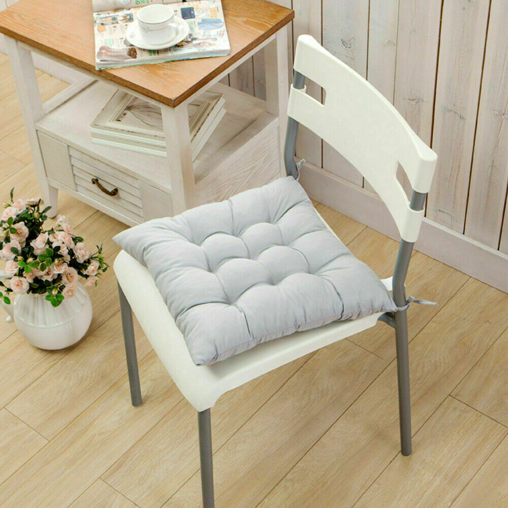🚚 FREE UK Delivery: 3–5 days - 4 Pack Seat Pad Dining Room Garden Kitchen Chair Seat Cushions Tie On Plain UK