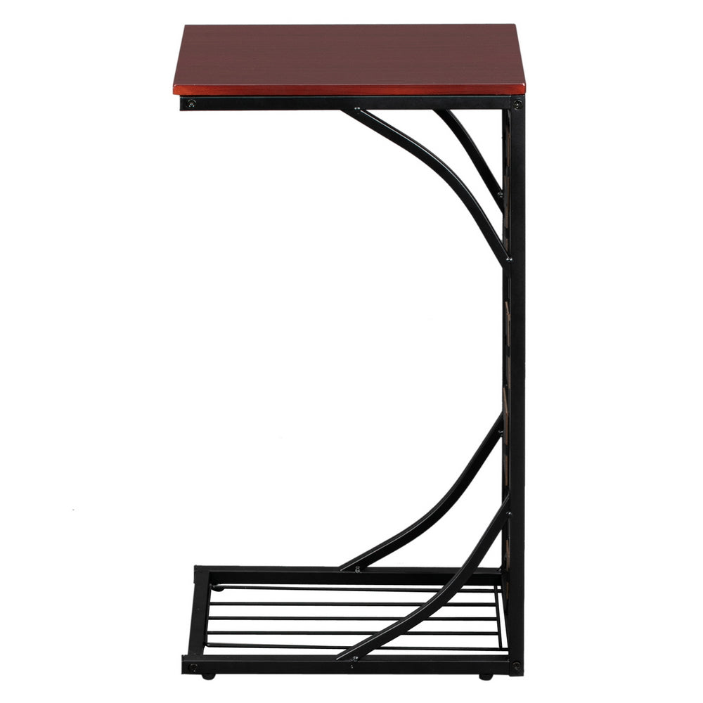 FREE UK Delivery 3-5 days Square Shaped Side Table End Table with Gravel Pattern, Brown Top & Black Powder-Coated Base