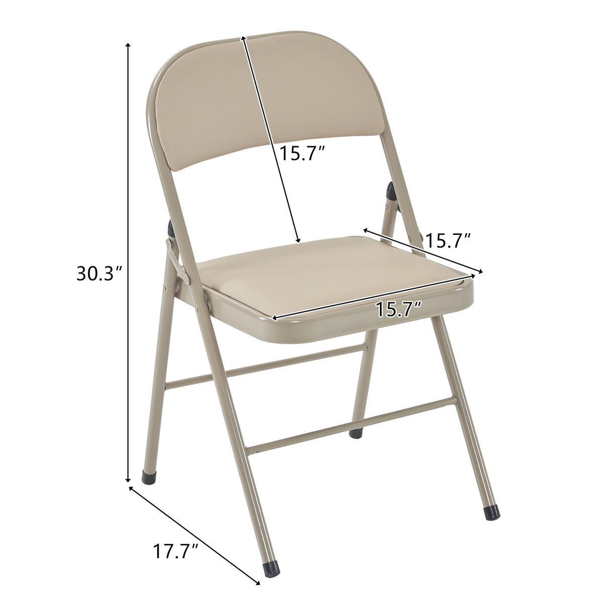 FREE Delivery Styleaway 4pcs Elegant Foldable Iron & PVC Chairs for Convention & Exhibition  Light  Brown / Beige