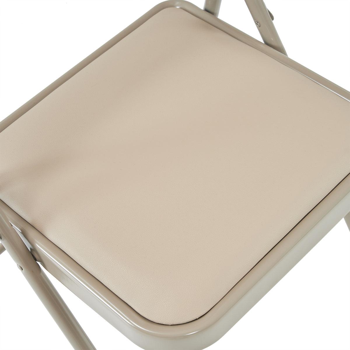 FREE Delivery Styleaway 4pcs Elegant Foldable Iron & PVC Chairs for Convention & Exhibition  Light  Brown / Beige
