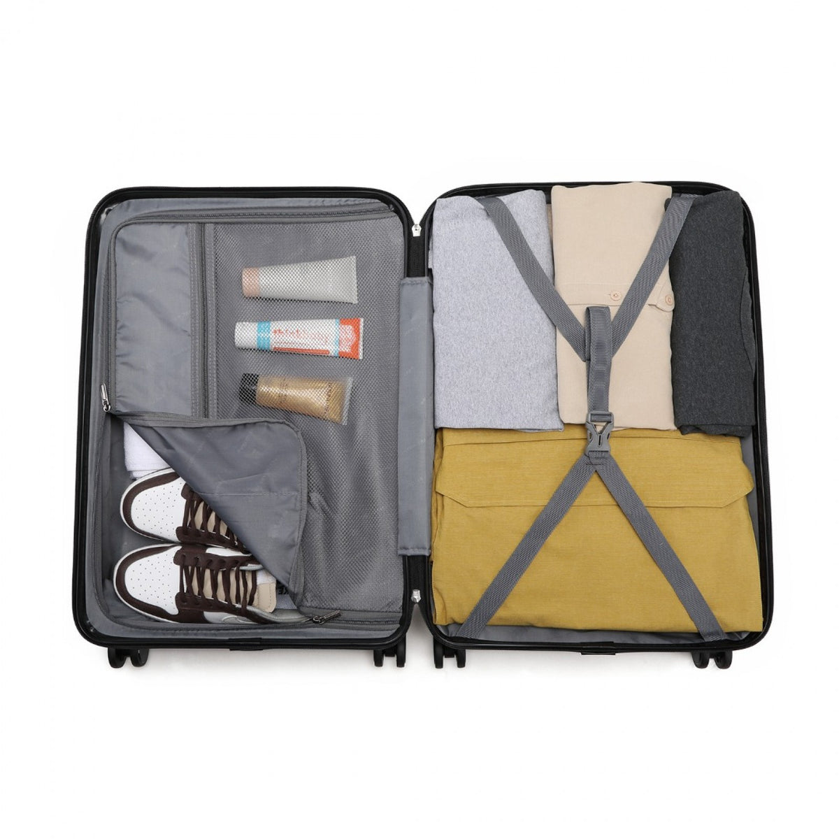 FREE UK Delivery 3-5 days British Traveller 24 Inch Ultralight ABS And Polycarbonate Bumpy Diamond Suitcase With TSA Lock- All colours - 3yr Warranty