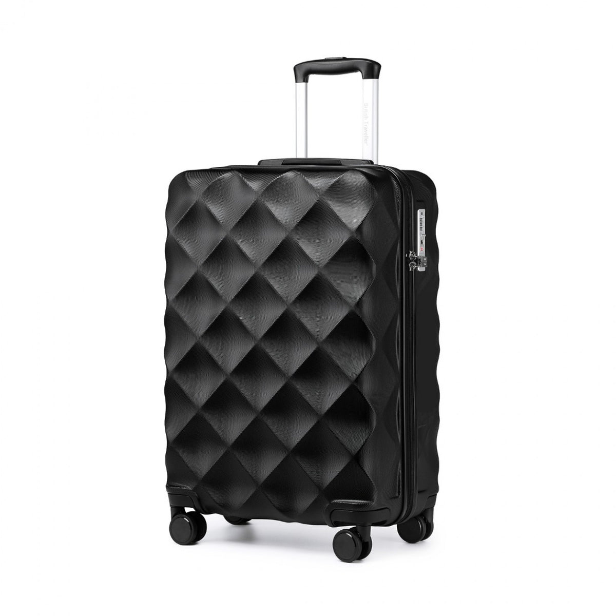 FREE UK Delivery 3-5 days British Traveller 20 Inch Ultralight ABS And Polycarbonate Bumpy Diamond Suitcase With TSA Lock - All colours - 3yr Warranty