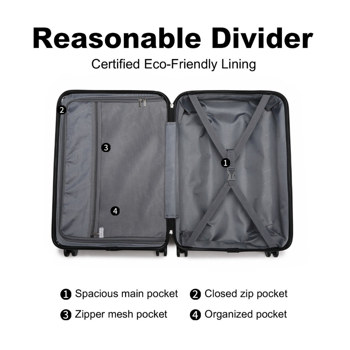 FREE UK Delivery 3-5 days British Traveller 24 Inch Ultralight ABS And Polycarbonate Bumpy Diamond Suitcase With TSA Lock- All colours - 3yr Warranty