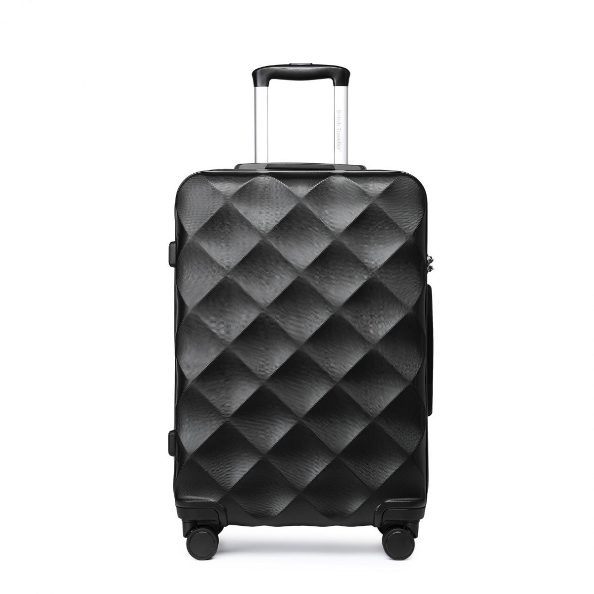 FREE UK Delivery 3-5 days British Traveller 24 Inch Ultralight ABS And Polycarbonate Bumpy Diamond Suitcase With TSA Lock- All colours - 3yr Warranty