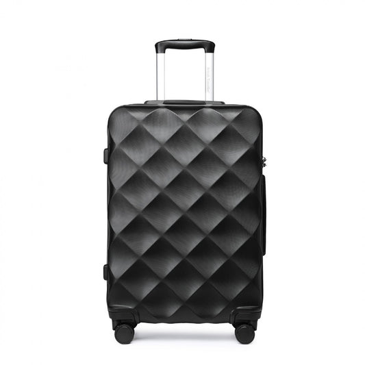 FREE UK Delivery 3-5 days British Traveller 24 Inch Ultralight ABS And Polycarbonate Bumpy Diamond Suitcase With TSA Lock- All colours - 3yr Warranty