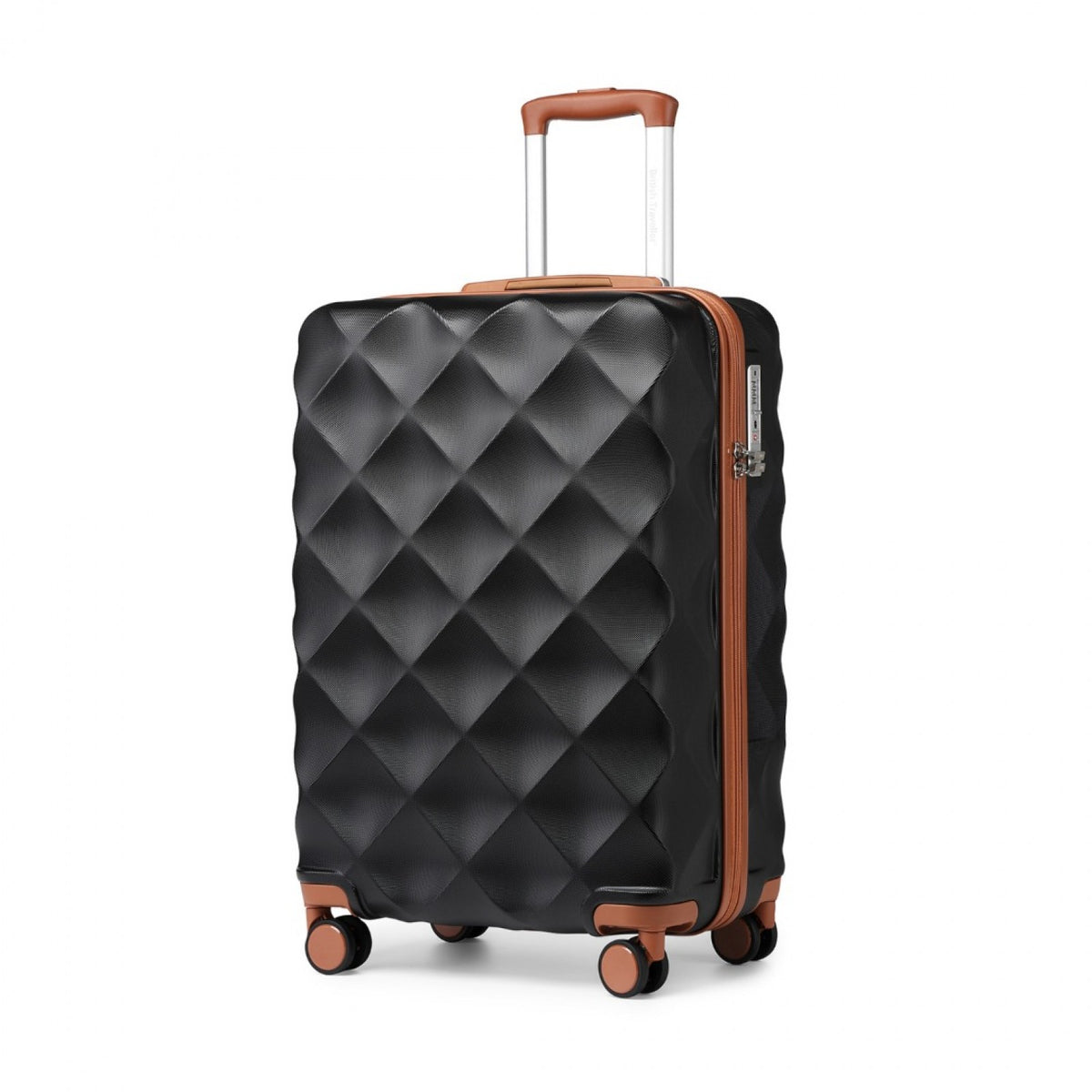 FREE UK Delivery 3-5 days British Traveller 24 Inch Ultralight ABS And Polycarbonate Bumpy Diamond Suitcase With TSA Lock- All colours - 3yr Warranty