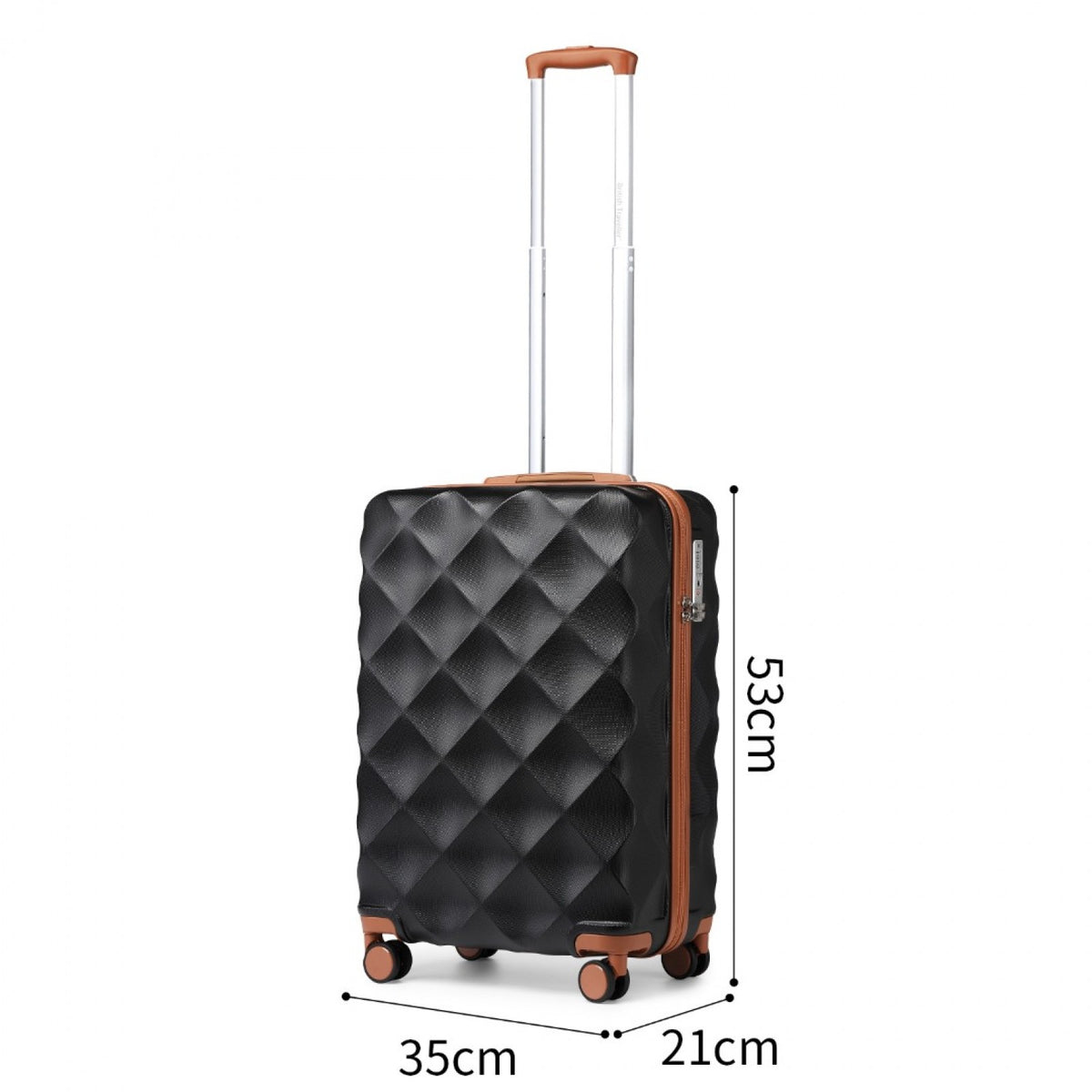 FREE UK Delivery 3-5 days British Traveller 20 Inch Ultralight ABS And Polycarbonate Bumpy Diamond Suitcase With TSA Lock - All colours - 3yr Warranty