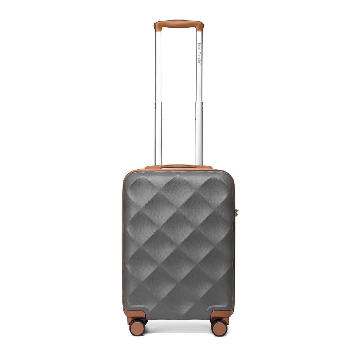FREE UK Delivery 3-5 days British Traveller 20 Inch Ultralight ABS And Polycarbonate Bumpy Diamond Suitcase With TSA Lock - All colours - 3yr Warranty