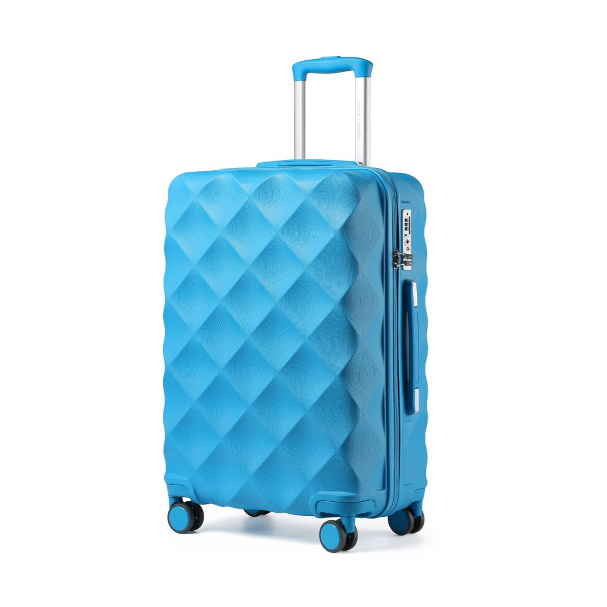 FREE UK Delivery 3-5 days British Traveller 24 Inch Ultralight ABS And Polycarbonate Bumpy Diamond Suitcase With TSA Lock- All colours - 3yr Warranty