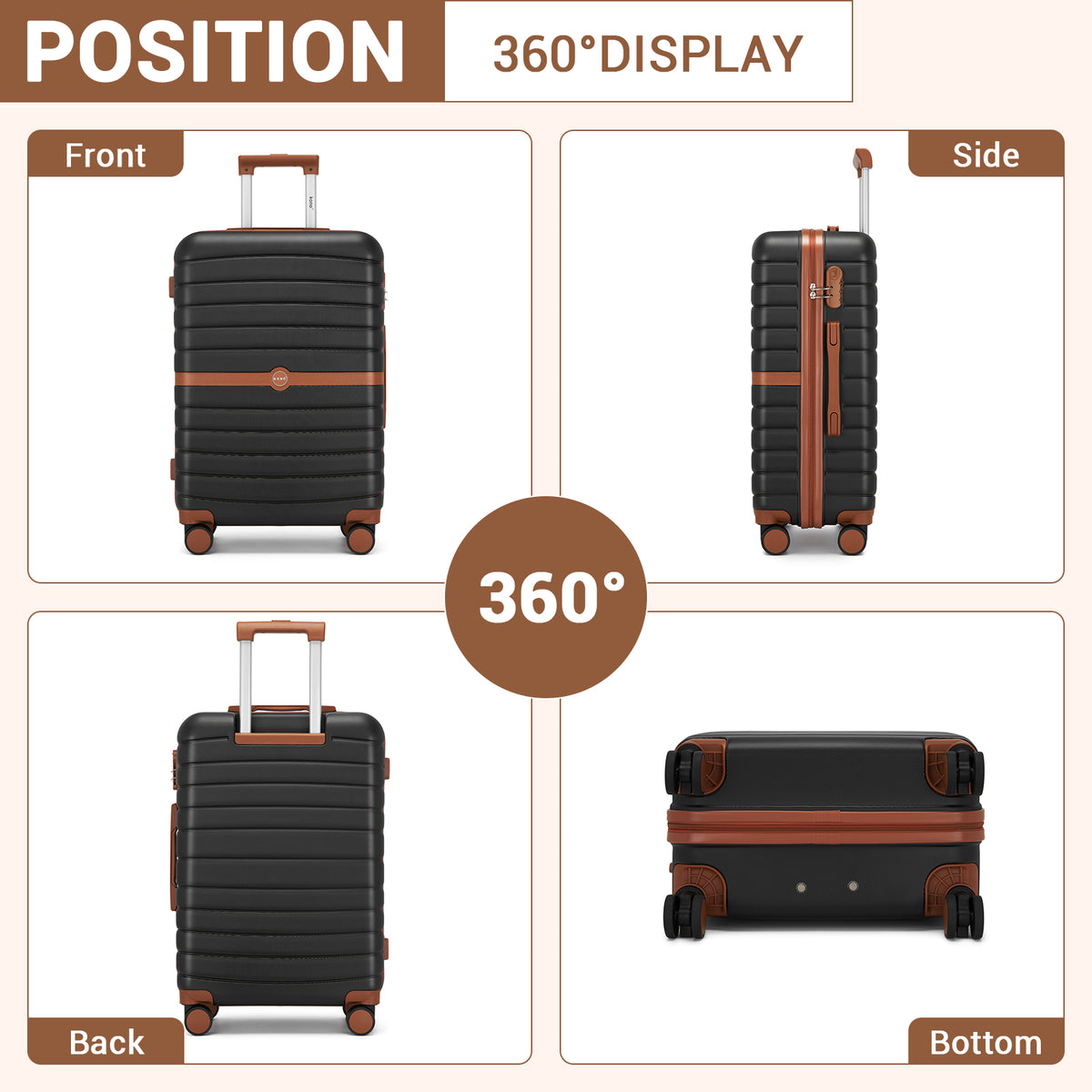 FREE UK Delivery  3-5 days -  Kono 28 Inch Large ABS+PC Hard Shell Suitcase Set with Travel Bag & Toiletry Pouch - All colours- 3yr Warranty