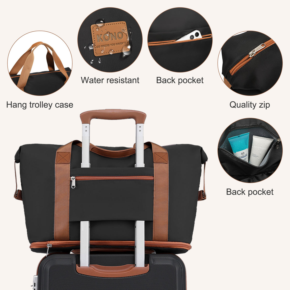 FREE UK Delivery  3-5 days -  Kono 28 Inch Large ABS+PC Hard Shell Suitcase Set with Travel Bag & Toiletry Pouch - All colours- 3yr Warranty