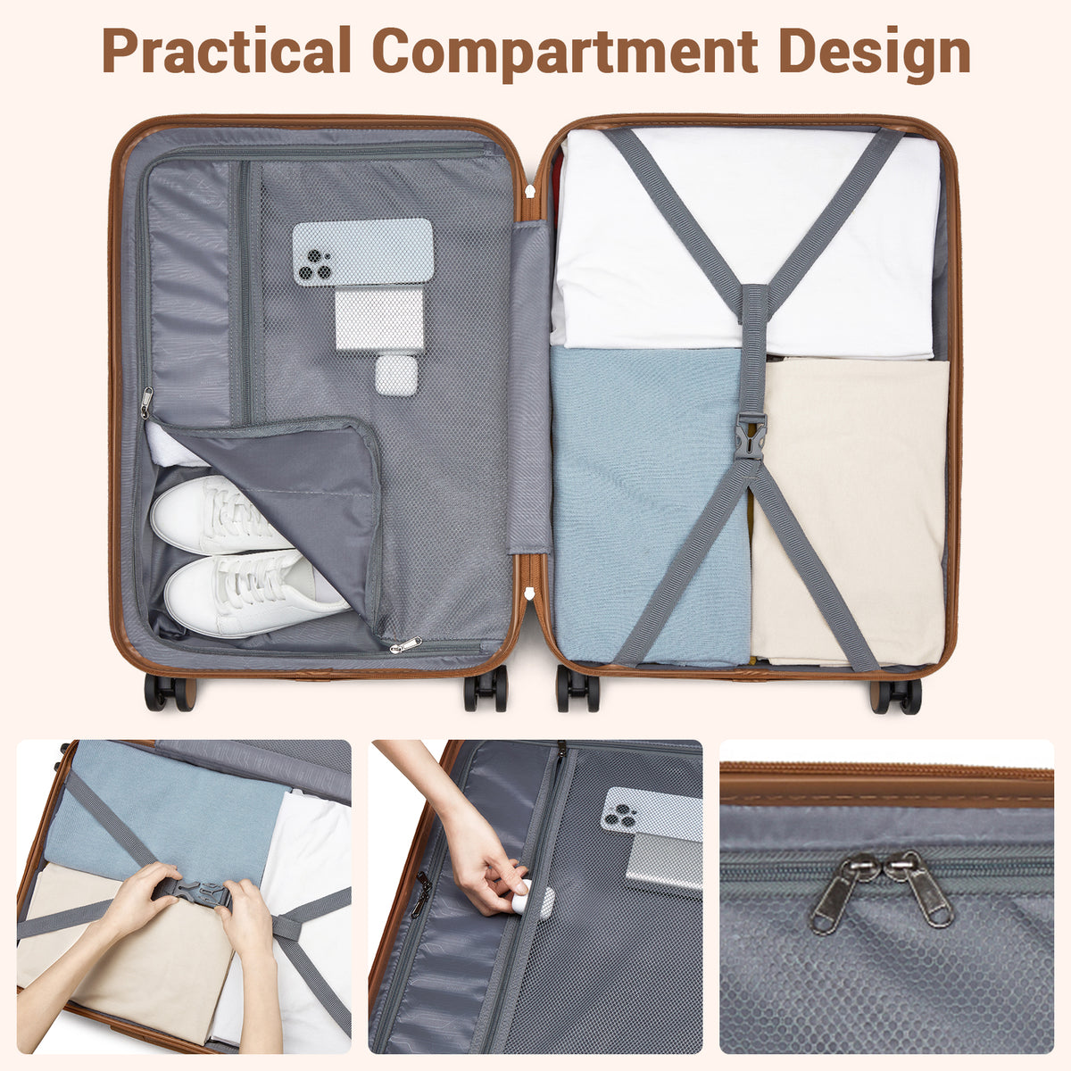 FREE UK Delivery  3-5 days -  Kono 28 Inch Large ABS+PC Hard Shell Suitcase Set with Travel Bag & Toiletry Pouch - All colours- 3yr Warranty
