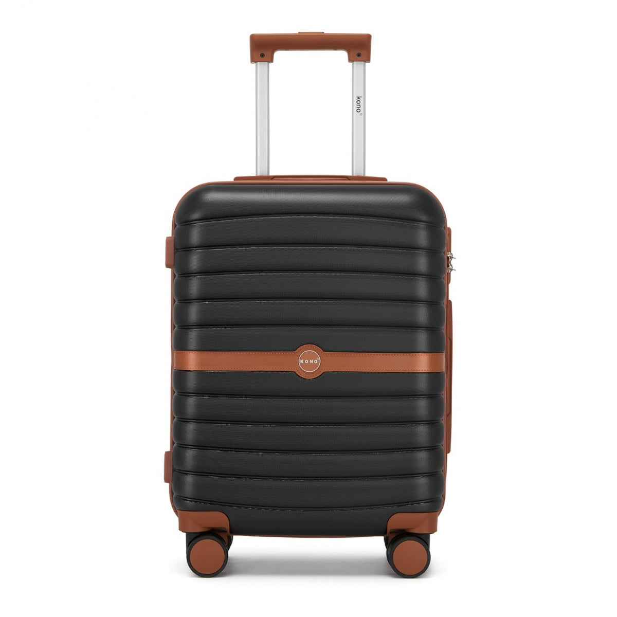 FREE UK Delivery 3-5 days Kono ABS+PC 20-Inch Striped Design with Colour-Block Details Carry-On Cabin Suitcase with Silent Spinner Wheels - All colours - 3yr Warranty