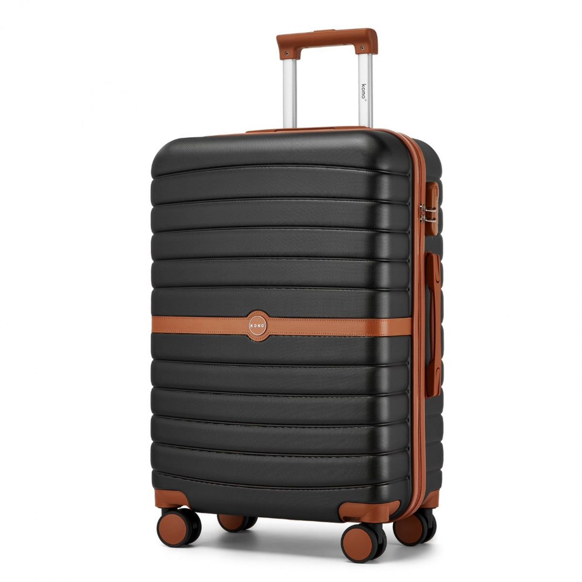 FREE UK Delivery 3-5 days Kono ABS+PC 24-Inch Striped Design with Colour-Block Details Carry-On Cabin Suitcase with Silent Spinner Wheels - All colours - 3yr Warranty
