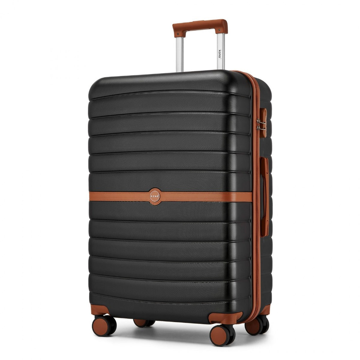 FREE UK Delivery 3-5 days Kono ABS+PC 28-Inch Striped Design with Colour-Block Details Carry-On Cabin Suitcase with Silent Spinner Wheels - All colours - 3yr Warranty