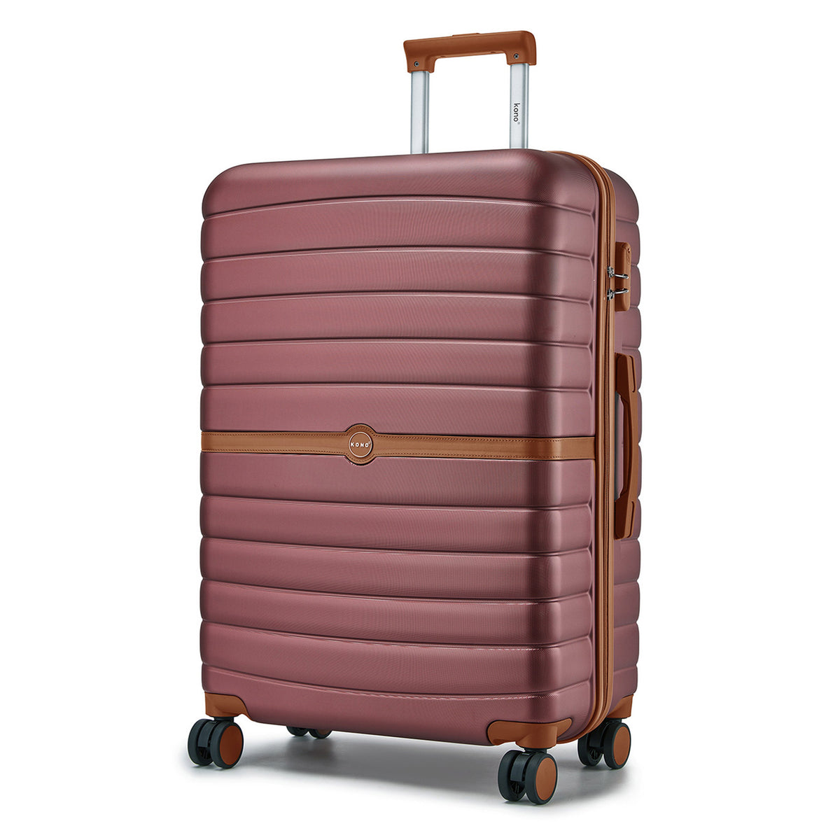 FREE UK Delivery 3-5 days Kono ABS+PC 28-Inch Striped Design with Colour-Block Details Carry-On Cabin Suitcase with Silent Spinner Wheels - All colours - 3yr Warranty