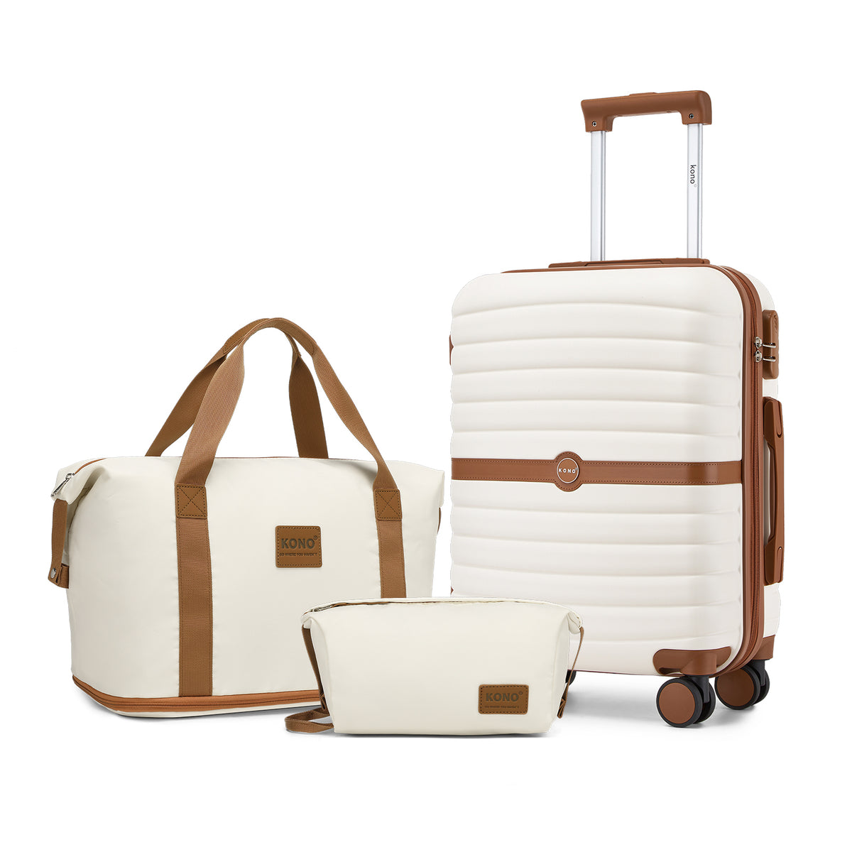 FREE UK Delivery  3-5 days -  Kono 20 Inch ABS+PC Cabin Suitcase with Travel Bag, Carry‑On Luggage Set - All colours- 3yr Warranty