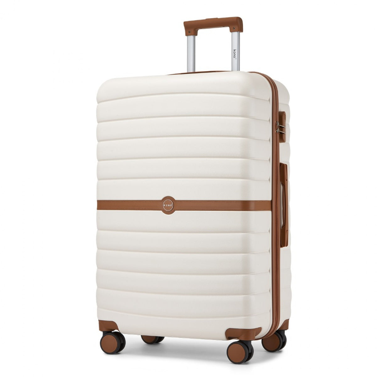 FREE UK Delivery 3-5 days Kono ABS+PC 28-Inch Striped Design with Colour-Block Details Carry-On Cabin Suitcase with Silent Spinner Wheels - All colours - 3yr Warranty