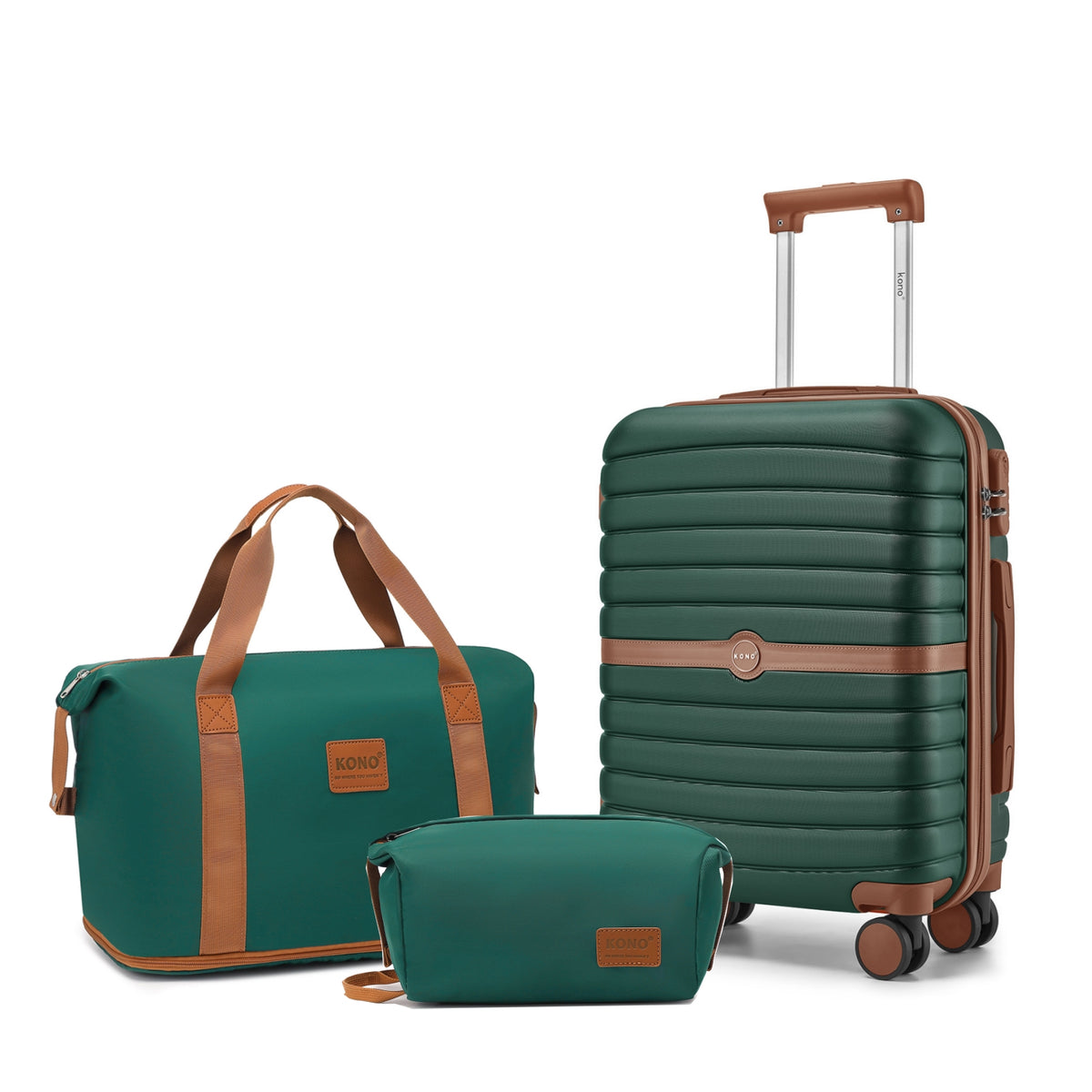 FREE UK Delivery  3-5 days -  Kono 20 Inch ABS+PC Cabin Suitcase with Travel Bag, Carry‑On Luggage Set - All colours- 3yr Warranty