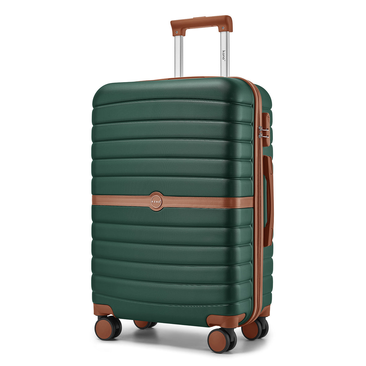 FREE UK Delivery 3-5 days Kono ABS+PC 28-Inch Striped Design with Colour-Block Details Carry-On Cabin Suitcase with Silent Spinner Wheels - All colours - 3yr Warranty