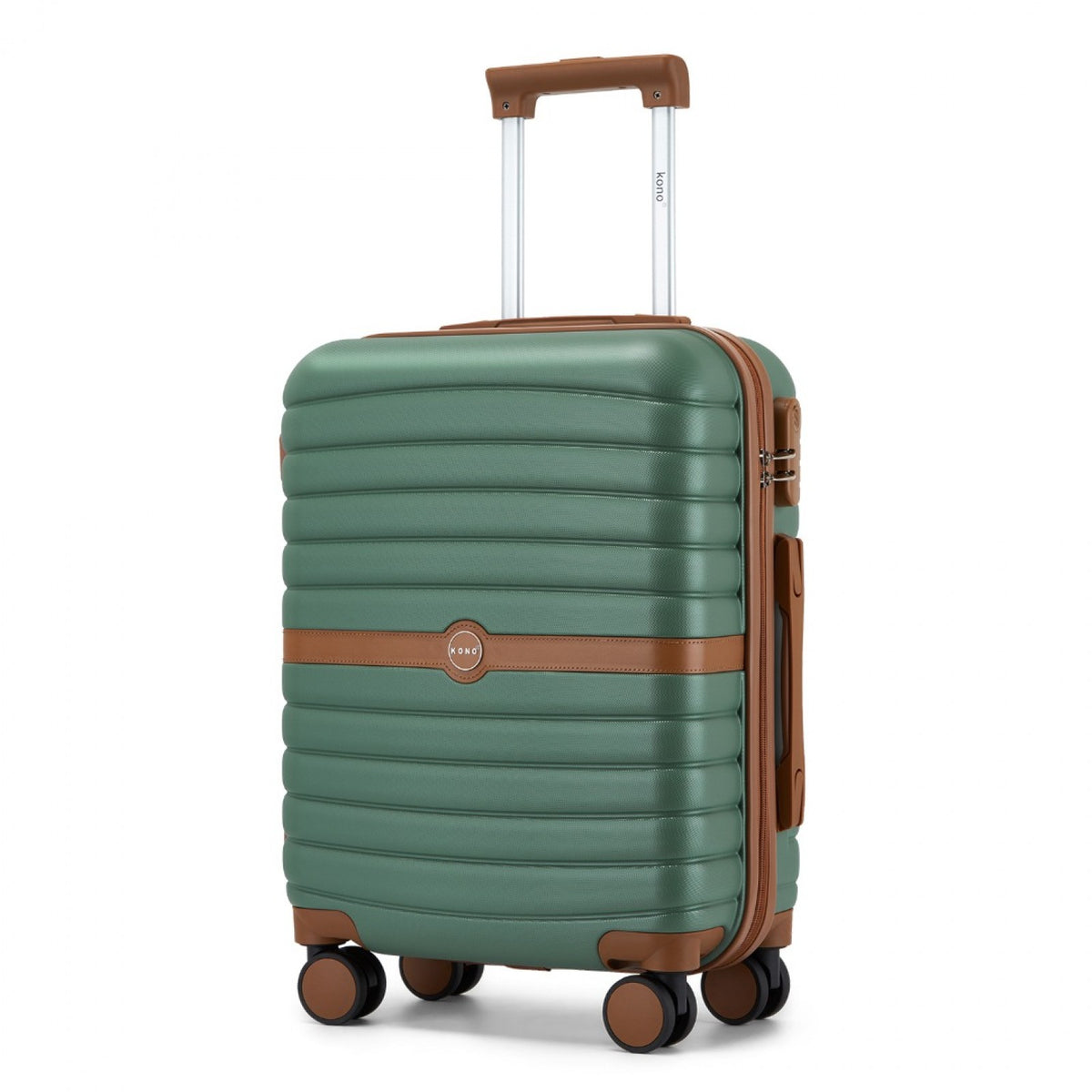 FREE UK Delivery 3-5 days Kono ABS+PC 20-Inch Striped Design with Colour-Block Details Carry-On Cabin Suitcase with Silent Spinner Wheels - All colours - 3yr Warranty