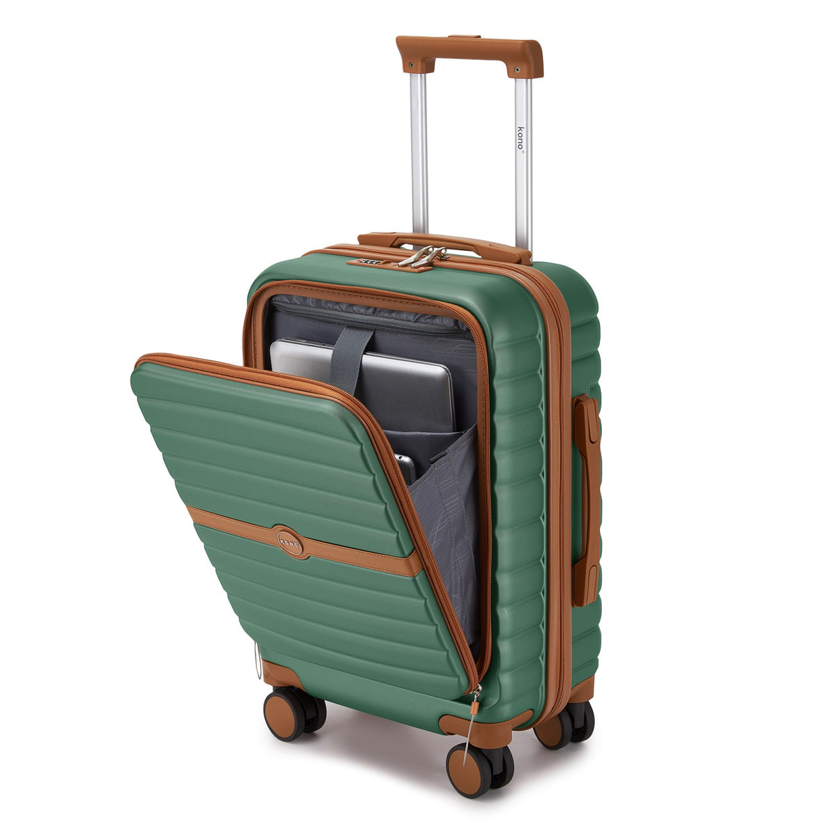 FREE UK Delivery 3-5 days Kono 21-Inch Front-Opening Cabin Suitcase with 15.6-Inch Laptop Compartment -All colours - 3yr Warranty