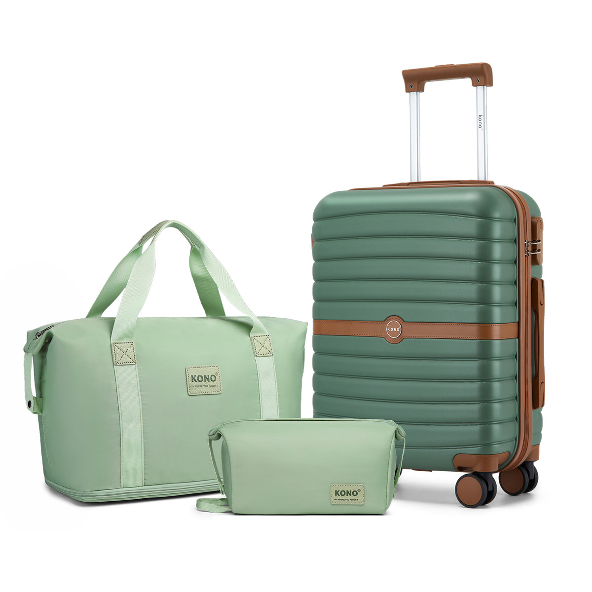 FREE UK Delivery  3-5 days -  Kono 20 Inch ABS+PC Cabin Suitcase with Travel Bag, Carry‑On Luggage Set - All colours- 3yr Warranty
