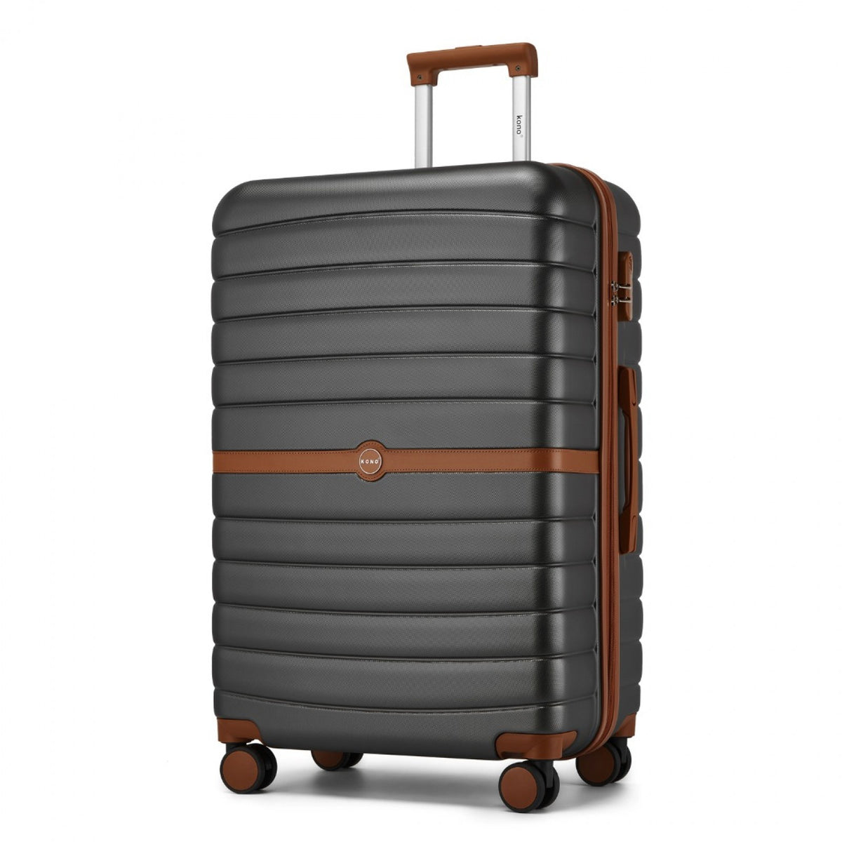 FREE UK Delivery 3-5 days Kono ABS+PC 28-Inch Striped Design with Colour-Block Details Carry-On Cabin Suitcase with Silent Spinner Wheels - All colours - 3yr Warranty